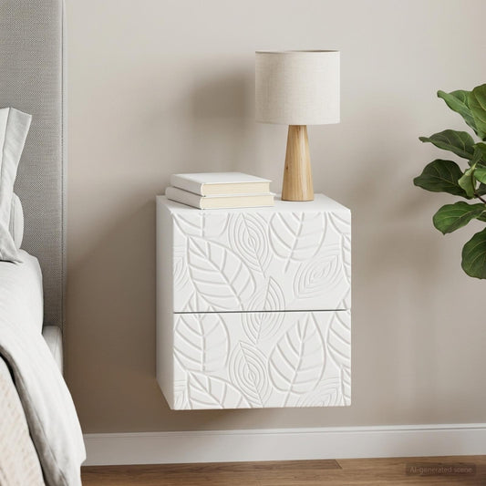vidaXL Wall-Mounted Bedside Cabinet White 34.5 x 33 x 40 cm