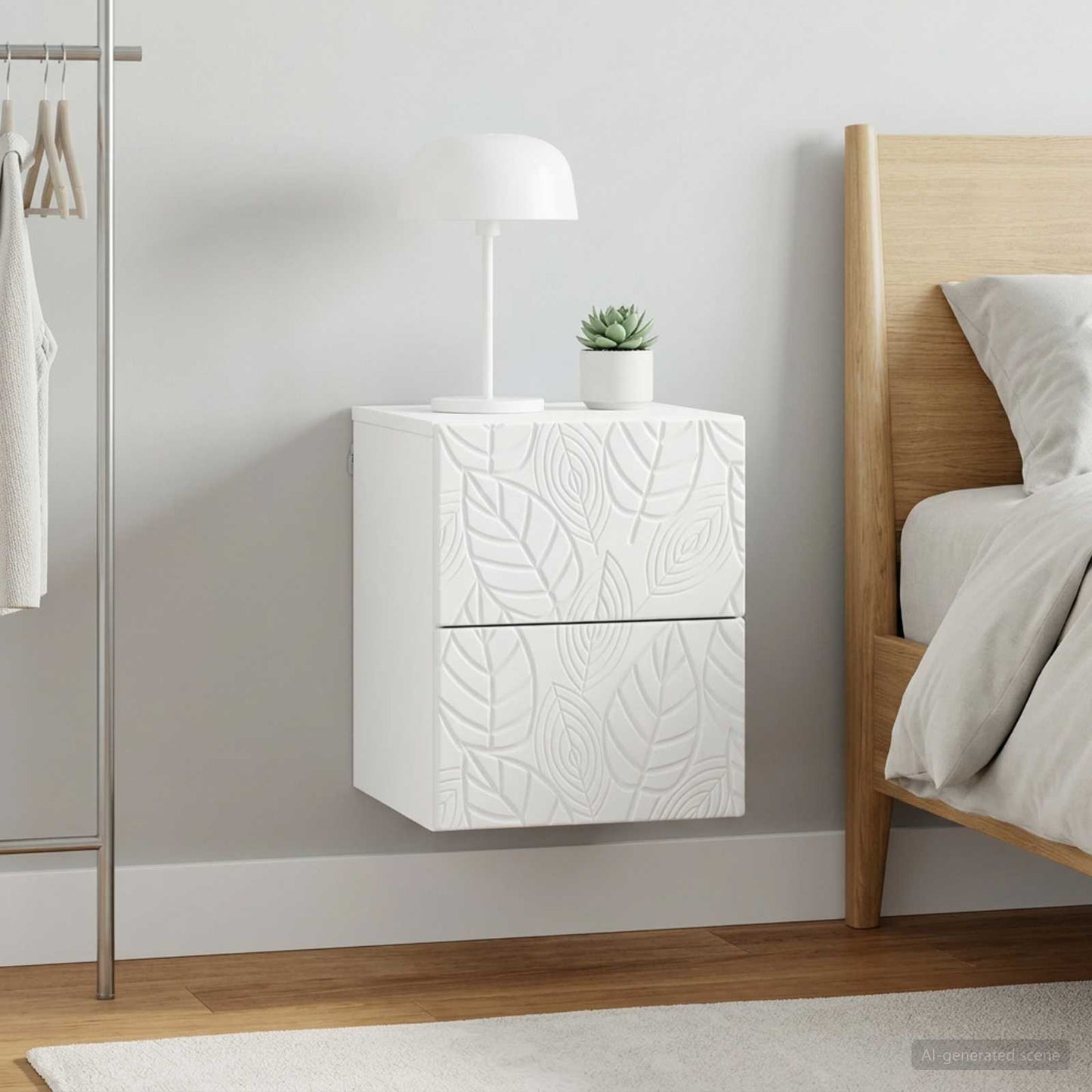 vidaXL Wall-Mounted Bedside Cabinet 2 pcs White 34.5 x 33 x 40 cm