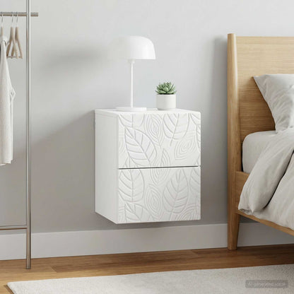 vidaXL Wall-Mounted Bedside Cabinet 2 pcs White 34.5 x 33 x 40 cm