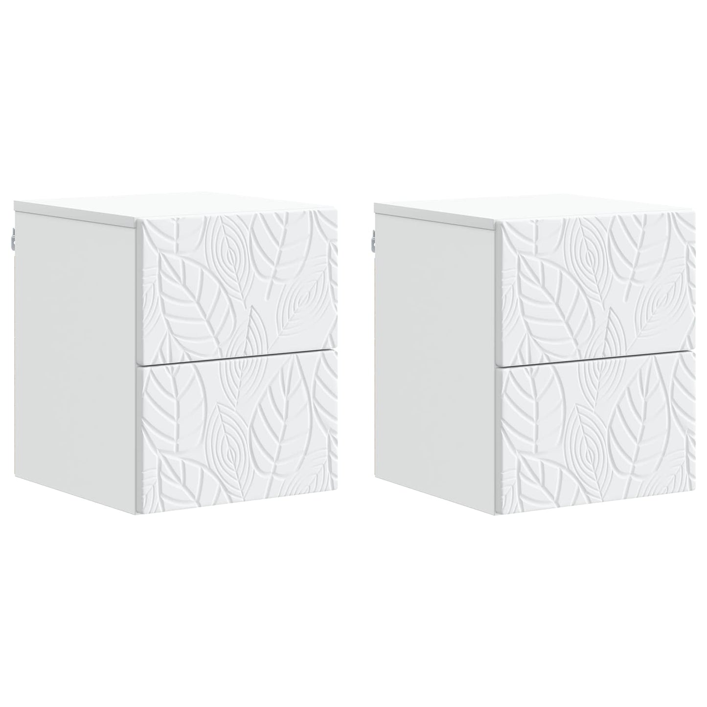 vidaXL Wall-Mounted Bedside Cabinet 2 pcs White 34.5 x 33 x 40 cm
