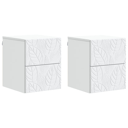 vidaXL Wall-Mounted Bedside Cabinet 2 pcs White 34.5 x 33 x 40 cm