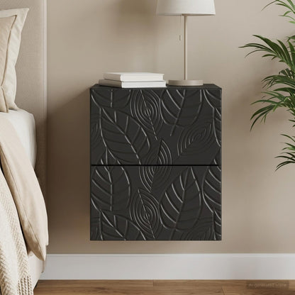 vidaXL Wall-Mounted Bedside Cabinet Black 34.5 x 33 x 40 cm