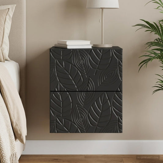 vidaXL Wall-Mounted Bedside Cabinet Black 34.5 x 33 x 40 cm