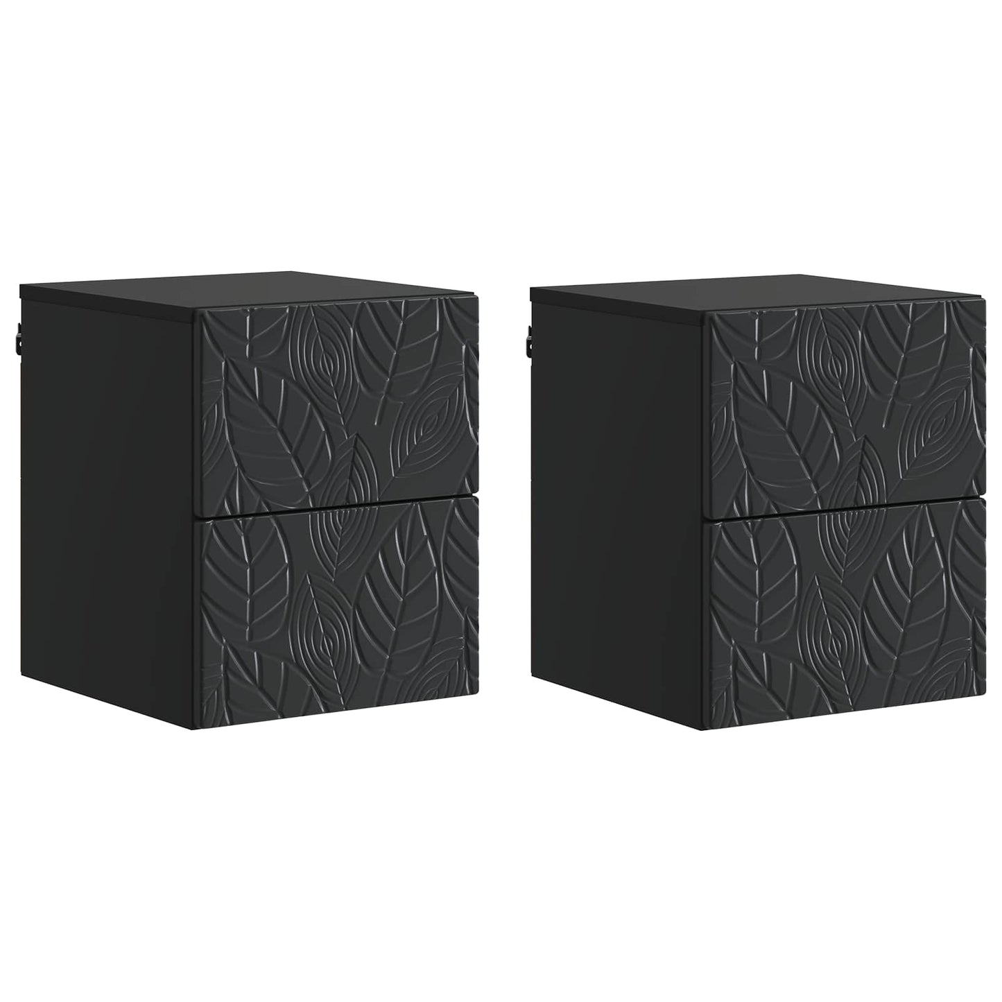 vidaXL Wall-Mounted Bedside Cabinet 2 pcs Black 34.5 x 33 x 40 cm
