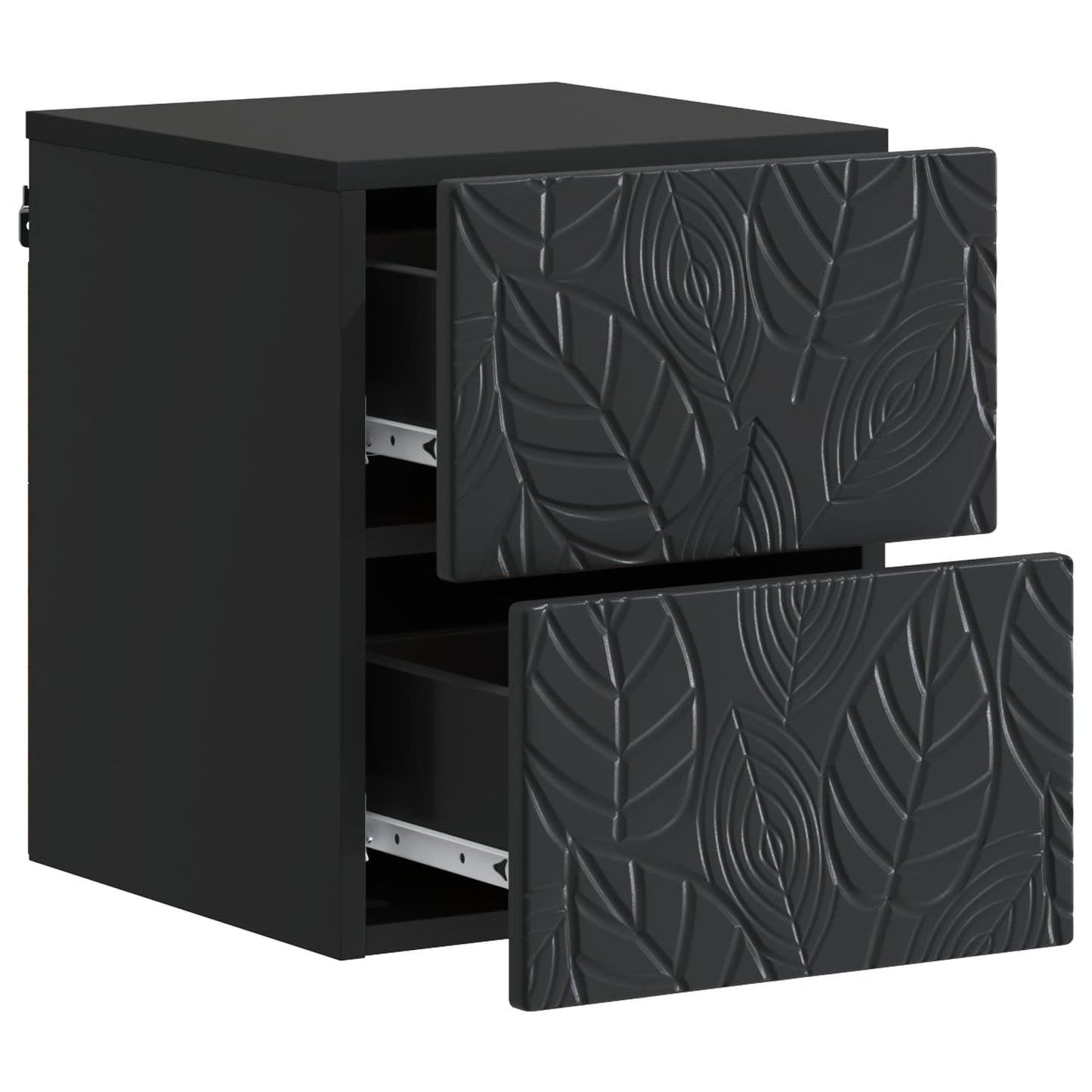 vidaXL Wall-Mounted Bedside Cabinet 2 pcs Black 34.5 x 33 x 40 cm