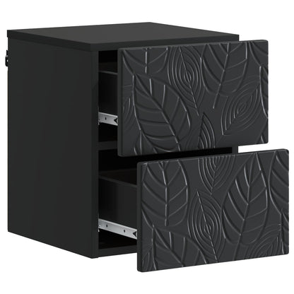 vidaXL Wall-Mounted Bedside Cabinet 2 pcs Black 34.5 x 33 x 40 cm