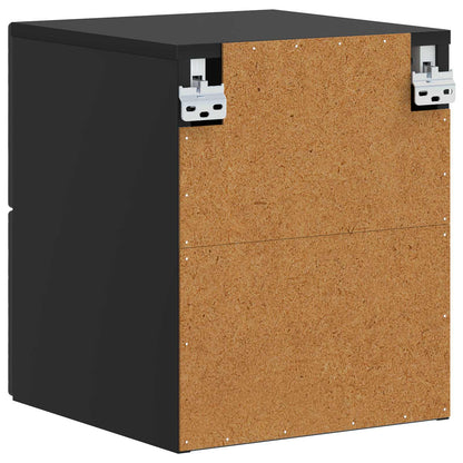vidaXL Wall-Mounted Bedside Cabinet 2 pcs Black 34.5 x 33 x 40 cm