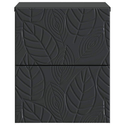 vidaXL Wall-Mounted Bedside Cabinet 2 pcs Black 34.5 x 33 x 40 cm