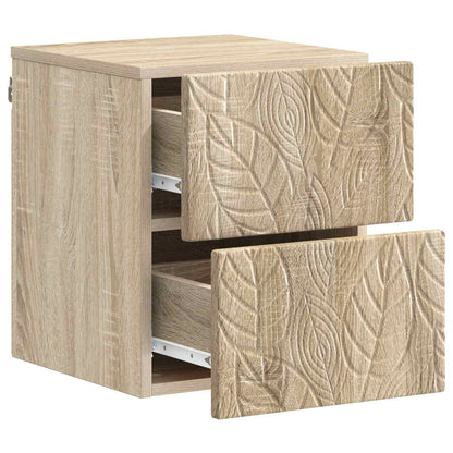 vidaXL Wall-Mounted Bedside Cabinet Sonoma Oak 34.5 x 33 x 40 cm