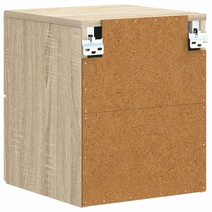 vidaXL Wall-Mounted Bedside Cabinet 2 pcs Sonoma Oak 34.5 x 33 x 40 cm