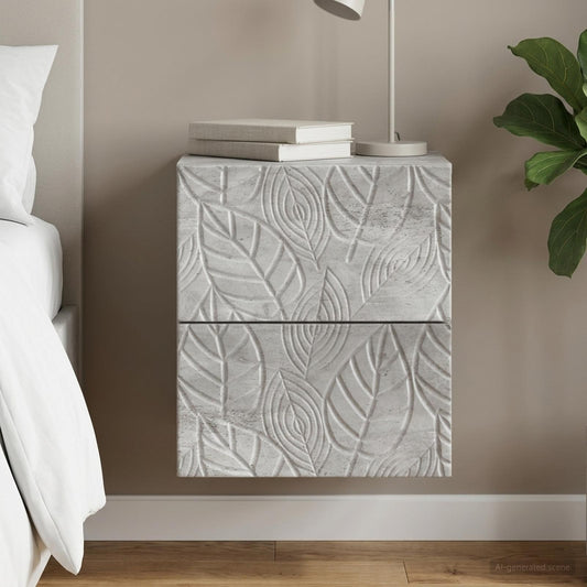 vidaXL Wall-Mounted Bedside Cabinet Concrete Grey 34.5 x 33 x 40 cm