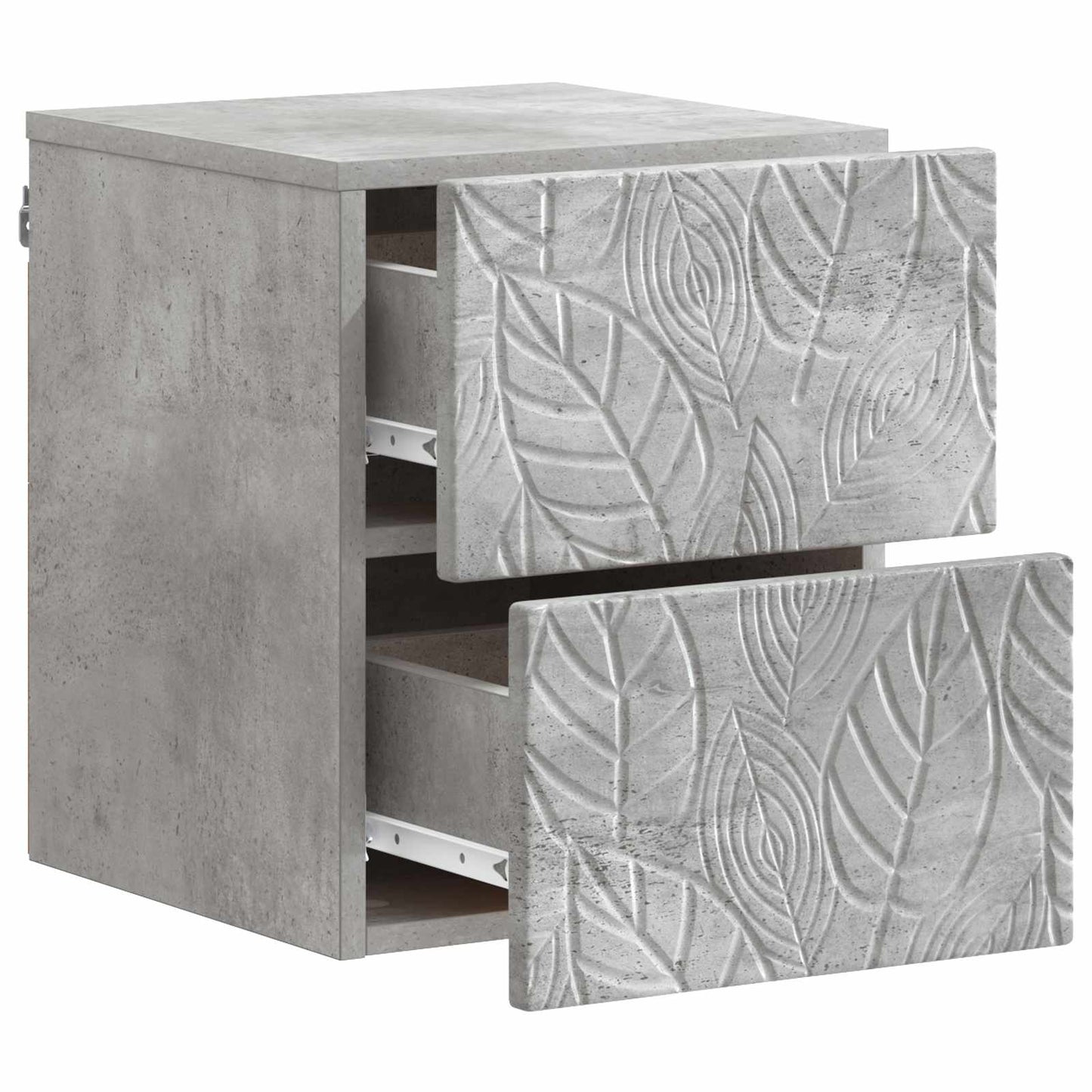 vidaXL Wall-Mounted Bedside Cabinet Concrete Grey 34.5 x 33 x 40 cm