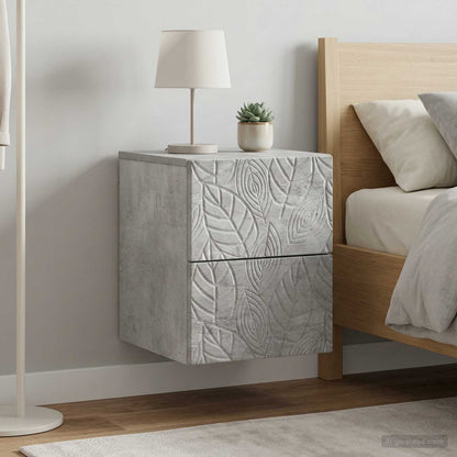 vidaXL Wall-Mounted Bedside Cabinet 2 pcs Concrete Grey