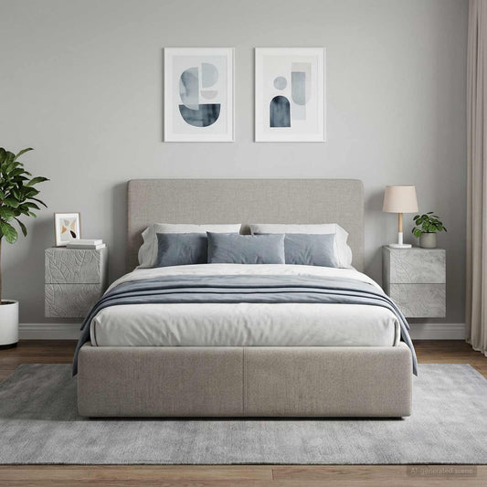 vidaXL Wall-Mounted Bedside Cabinet 2 pcs Concrete Grey
