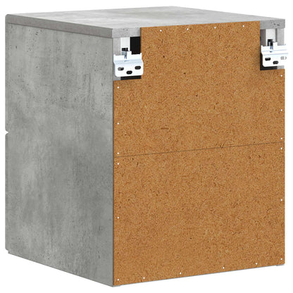 vidaXL Wall-Mounted Bedside Cabinet 2 pcs Concrete Grey
