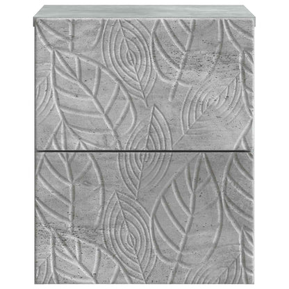 vidaXL Wall-Mounted Bedside Cabinet 2 pcs Concrete Grey