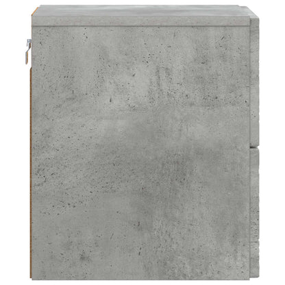 vidaXL Wall-Mounted Bedside Cabinet 2 pcs Concrete Grey