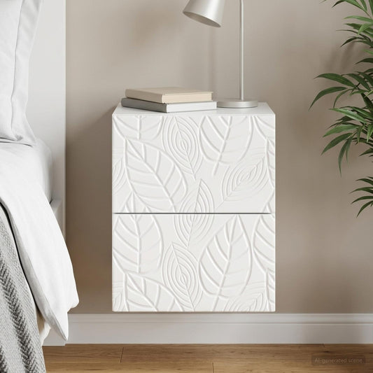 vidaXL Wall-Mounted Bedside Cabinet High Gloss White 34.5 x 33 x 40 cm