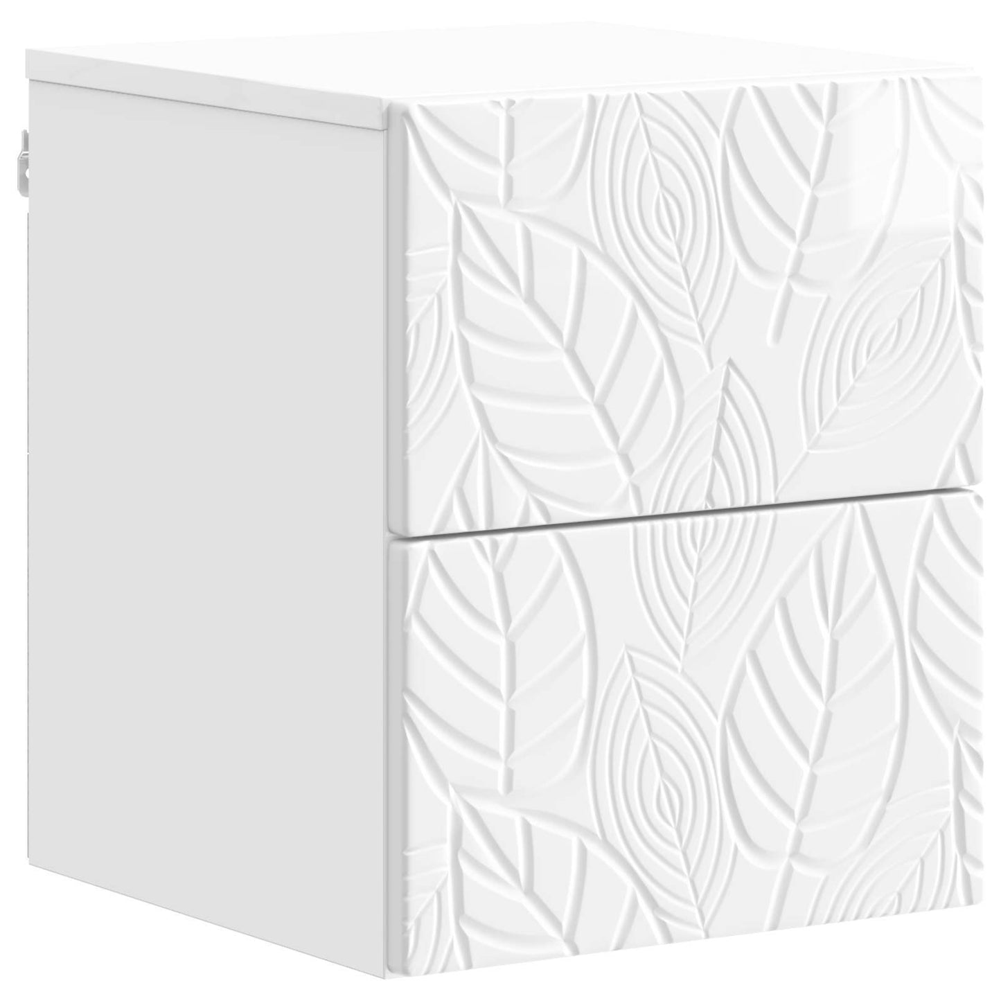 vidaXL Wall-Mounted Bedside Cabinet High Gloss White 34.5 x 33 x 40 cm