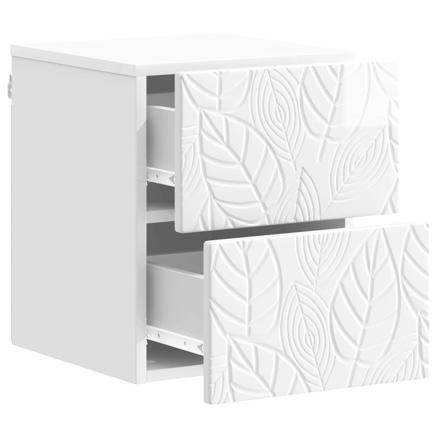 vidaXL Wall-Mounted Bedside Cabinet High Gloss White 34.5 x 33 x 40 cm