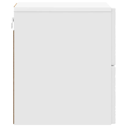 vidaXL Wall-Mounted Bedside Cabinet High Gloss White 34.5 x 33 x 40 cm