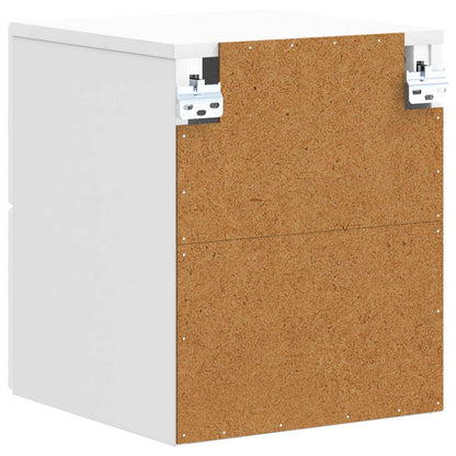 vidaXL Wall-Mounted Bedside Cabinet 2 pcs High Gloss White