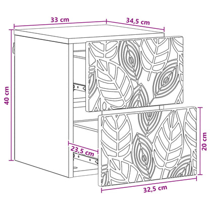 vidaXL Wall-Mounted Bedside Cabinet Smoked Oak 34.5 x 33 x 40 cm