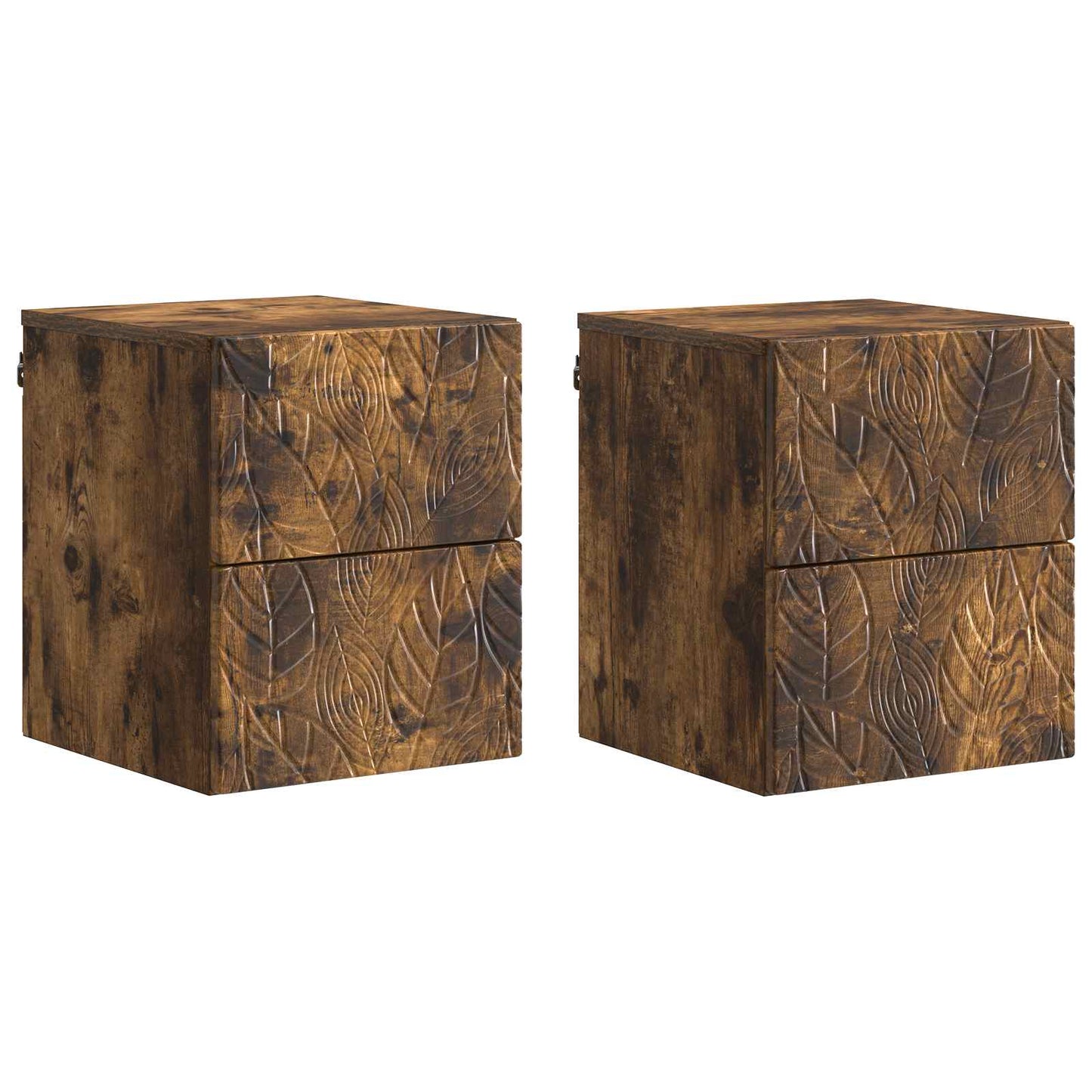 vidaXL Wall-Mounted Bedside Cabinet 2 pcs Smoked Oak 34.5 x 33 x 40 cm