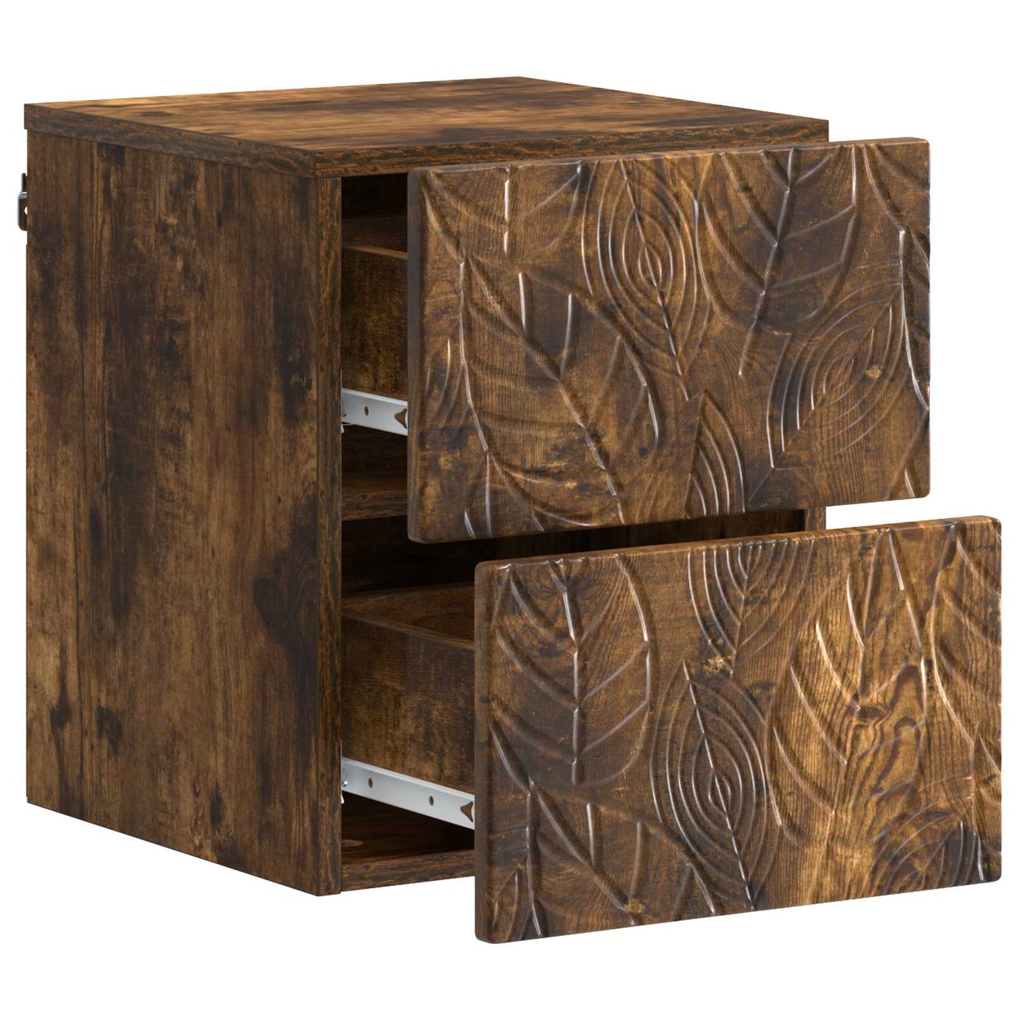 vidaXL Wall-Mounted Bedside Cabinet 2 pcs Smoked Oak 34.5 x 33 x 40 cm