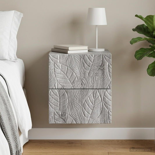 vidaXL Wall-Mounted Bedside Cabinet Grey Sonoma 34.5 x 33 x 40 cm