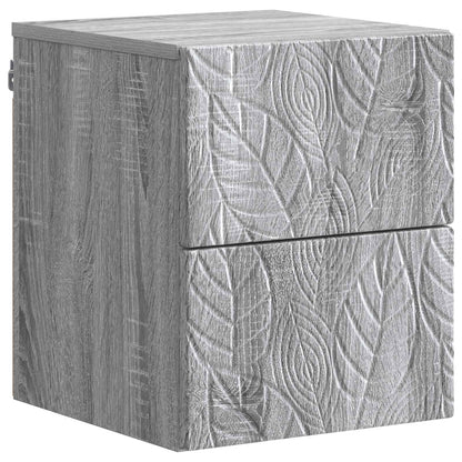 vidaXL Wall-Mounted Bedside Cabinet Grey Sonoma 34.5 x 33 x 40 cm