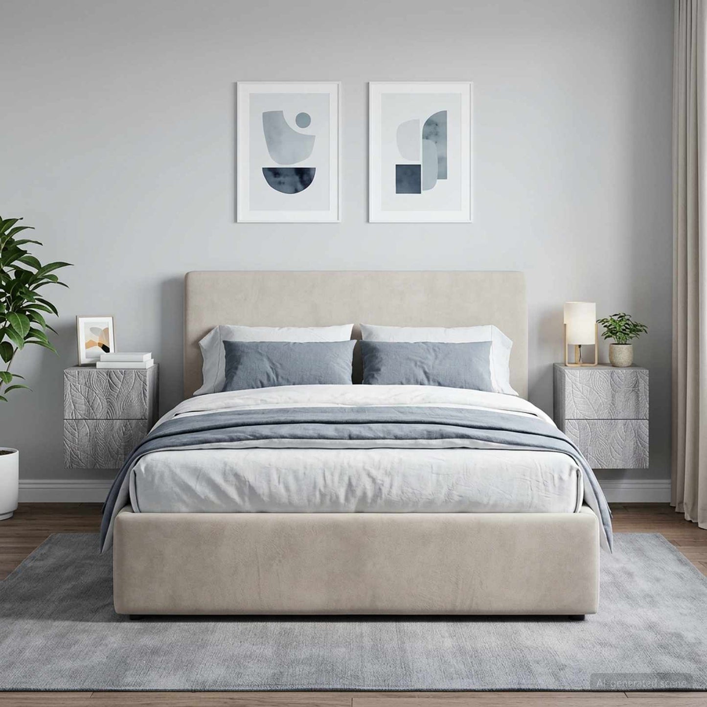 vidaXL Wall-Mounted Bedside Cabinet 2 pcs Grey Sonoma