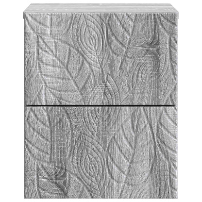 vidaXL Wall-Mounted Bedside Cabinet 2 pcs Grey Sonoma