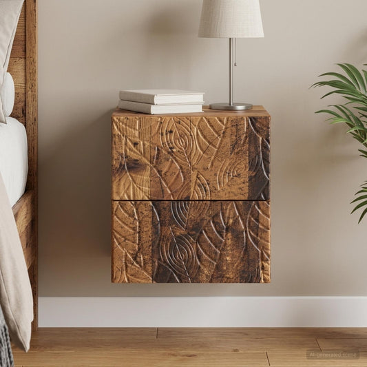 vidaXL Wall-Mounted Bedside Cabinet Old wood 34.5 x 33 x 40 cm