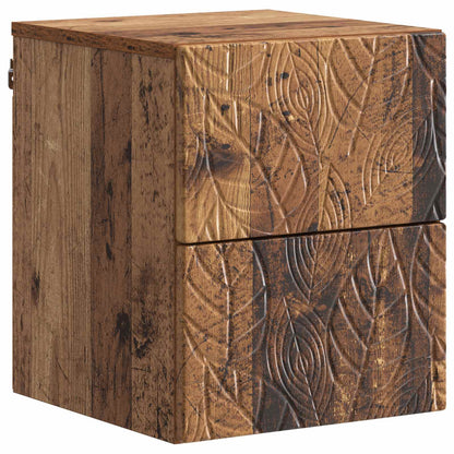 vidaXL Wall-Mounted Bedside Cabinet Old wood 34.5 x 33 x 40 cm