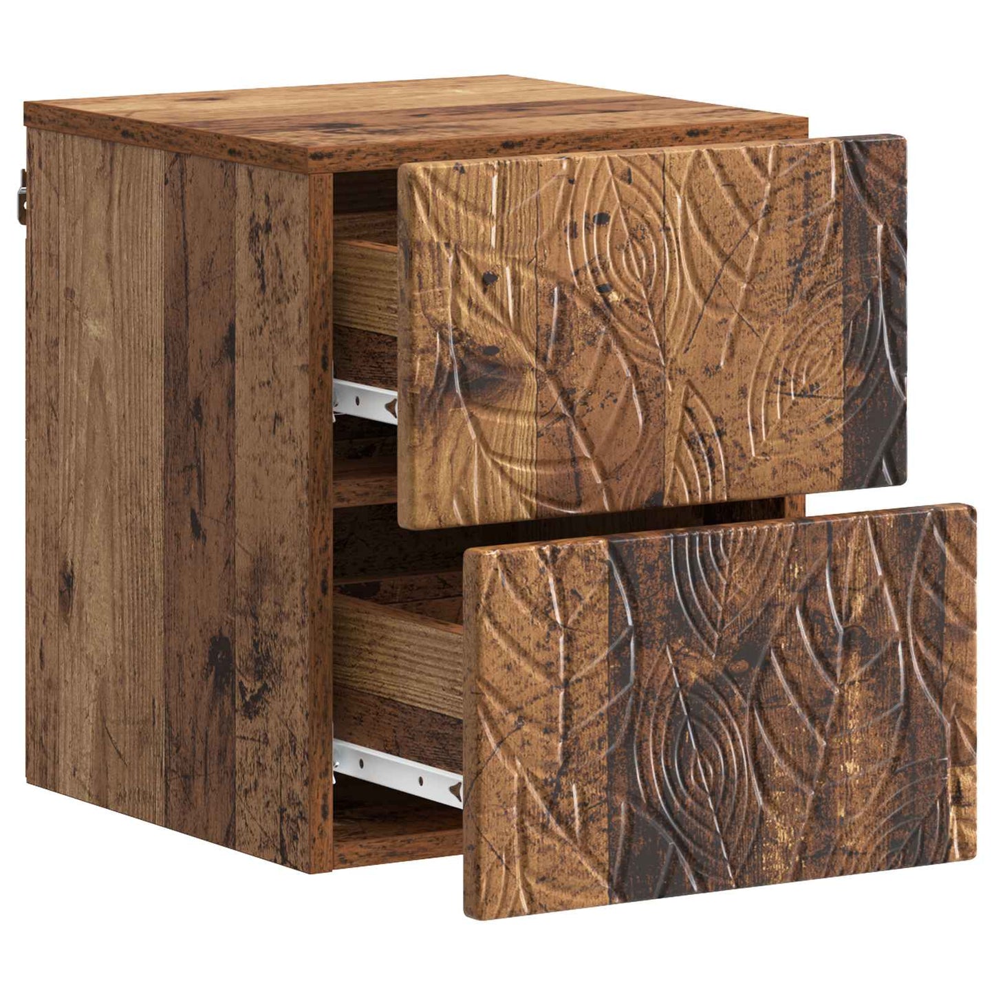 vidaXL Wall-Mounted Bedside Cabinet Old wood 34.5 x 33 x 40 cm