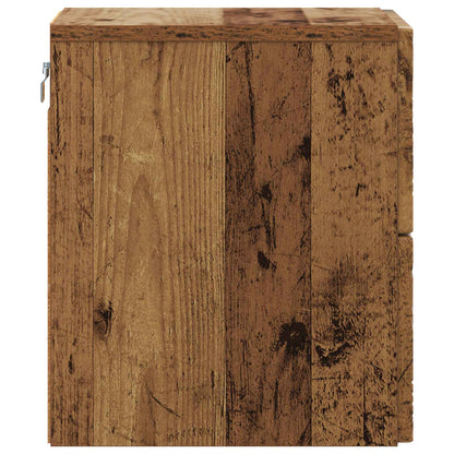 vidaXL Wall-Mounted Bedside Cabinet Old wood 34.5 x 33 x 40 cm