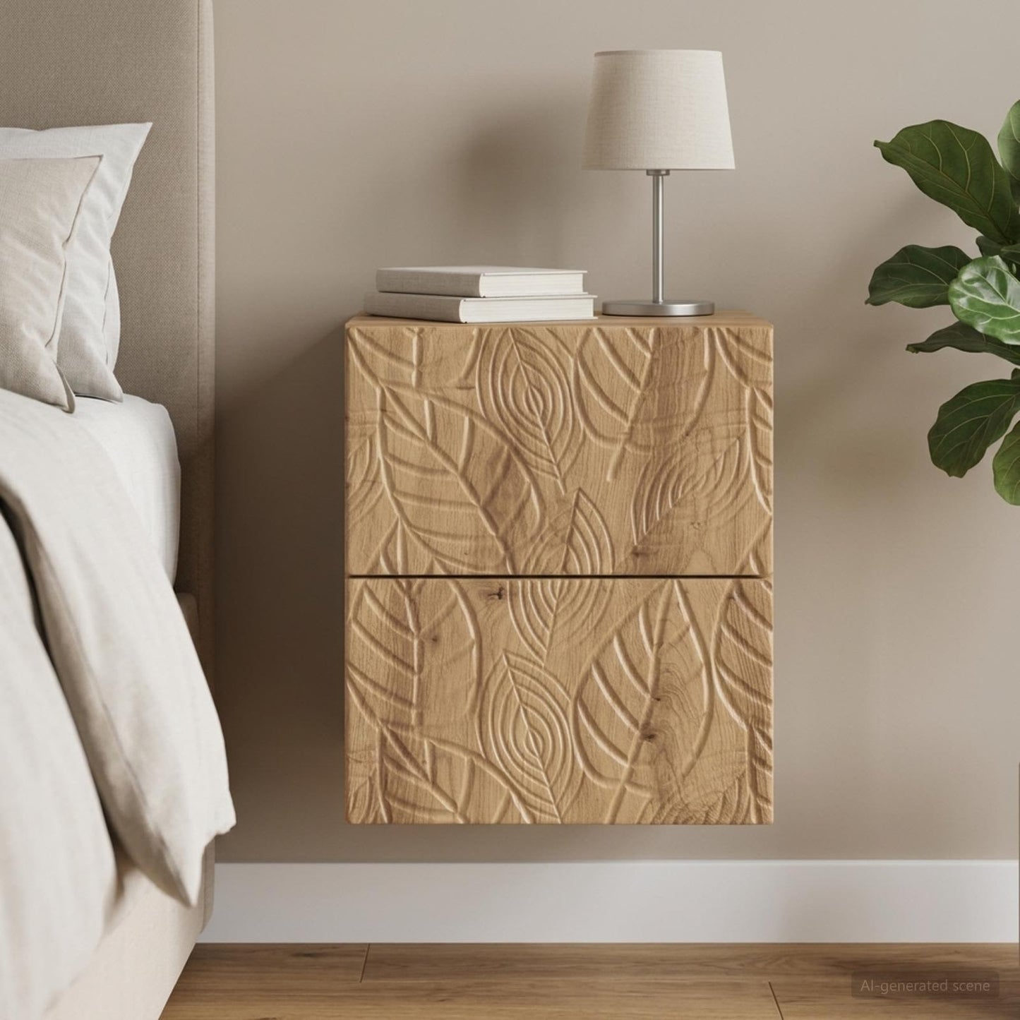 vidaXL Wall-Mounted Bedside Cabinet Artisan Oak 34.5 x 33 x 40 cm