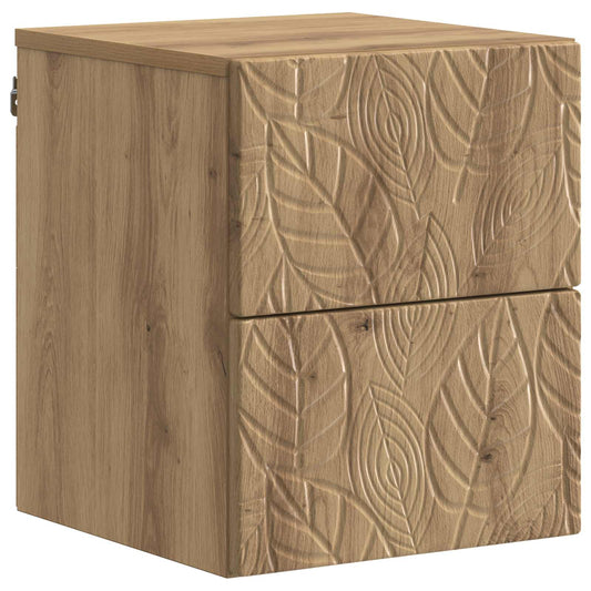 vidaXL Wall-Mounted Bedside Cabinet Artisan Oak 34.5 x 33 x 40 cm