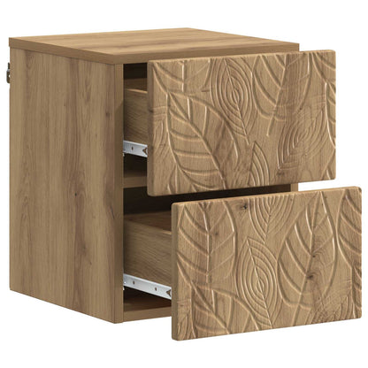 vidaXL Wall-Mounted Bedside Cabinet Artisan Oak 34.5 x 33 x 40 cm