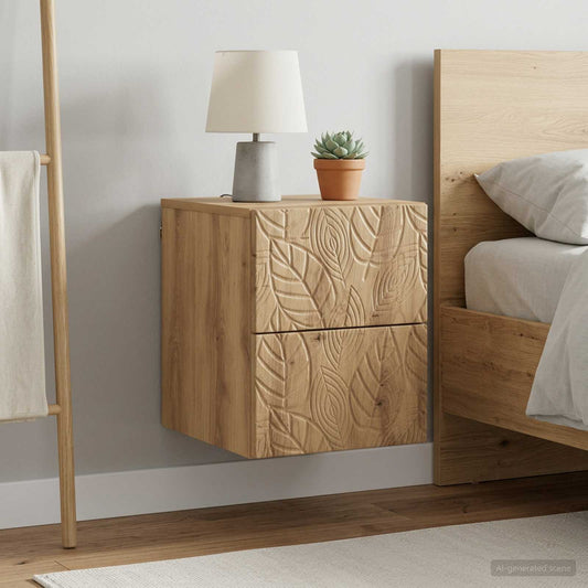 vidaXL Wall-Mounted Bedside Cabinet 2 pcs Artisan Oak