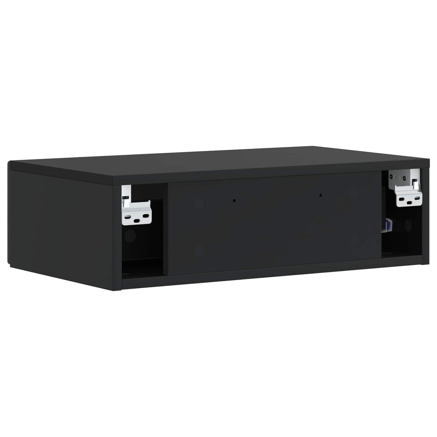 vidaXL Wall-Mounted Side Table Black 59 x 34.5 x 17 cm Engineered Wood