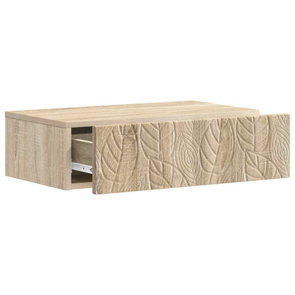 vidaXL Wall-Mounted Side Table Sonoma Oak 59 x 34.5 x 17 cm