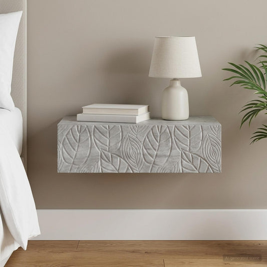 vidaXL Wall-Mounted Side Table Concrete Grey 59 x 34.5 x 17 cm