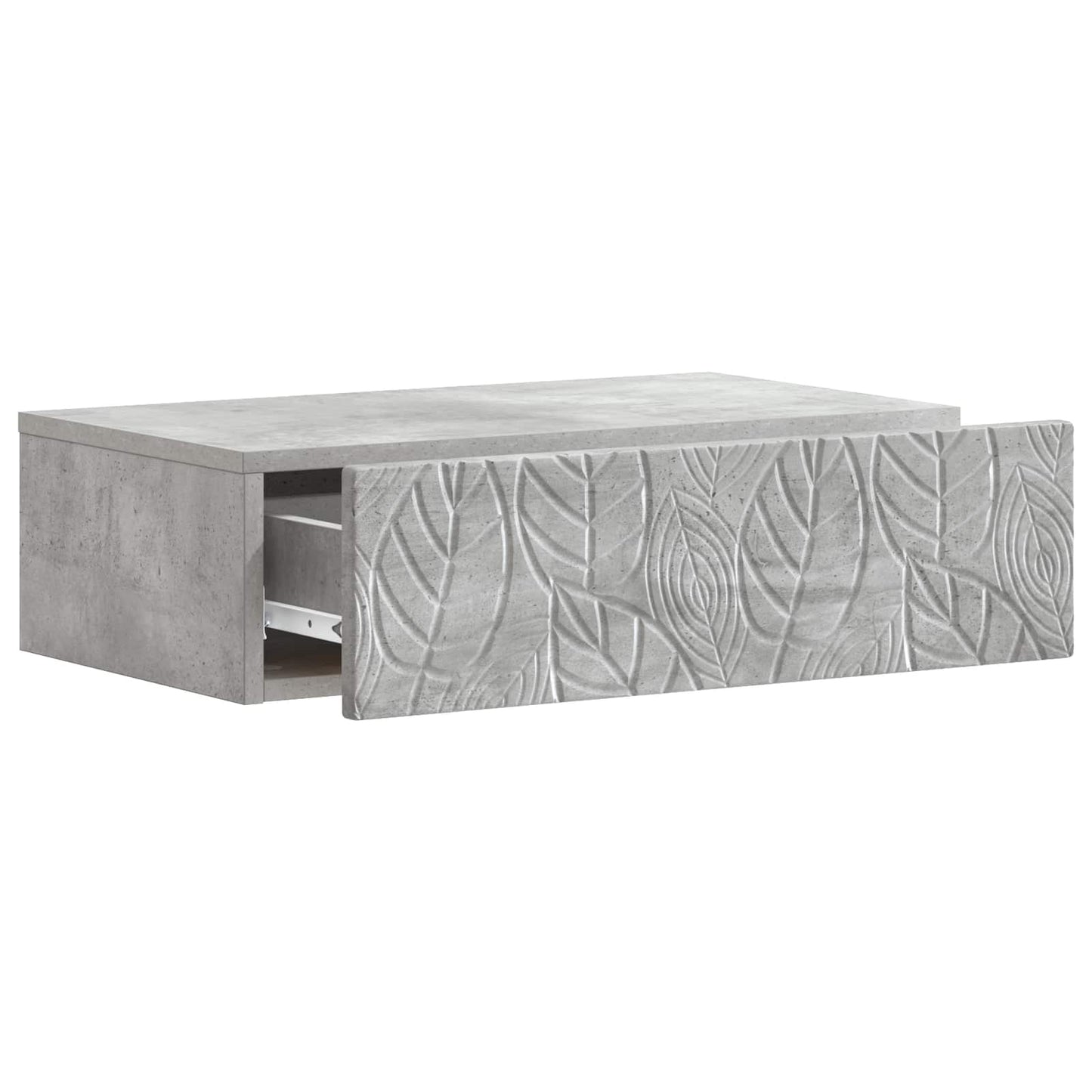 vidaXL Wall-Mounted Side Table Concrete Grey 59 x 34.5 x 17 cm