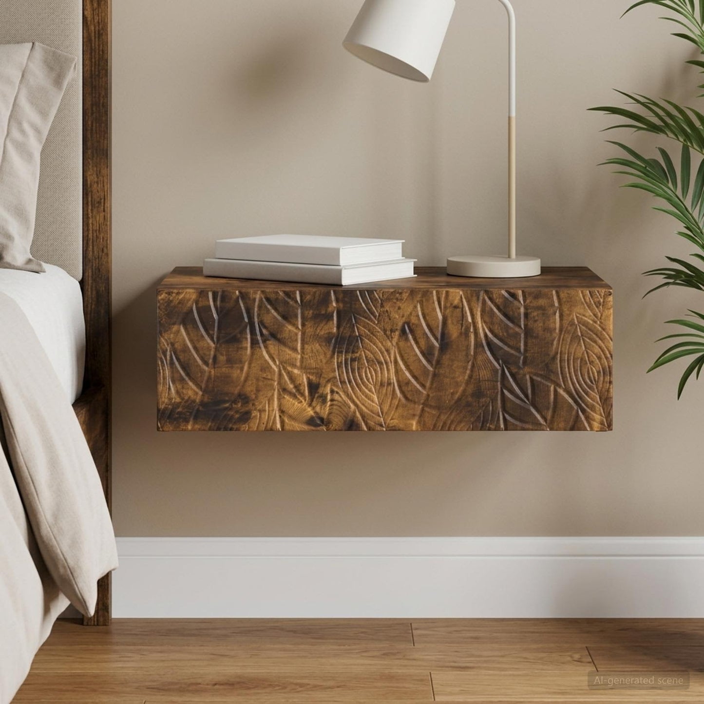 vidaXL Wall-Mounted Side Table 59 x 34.5 x 17 cm Engineered Wood