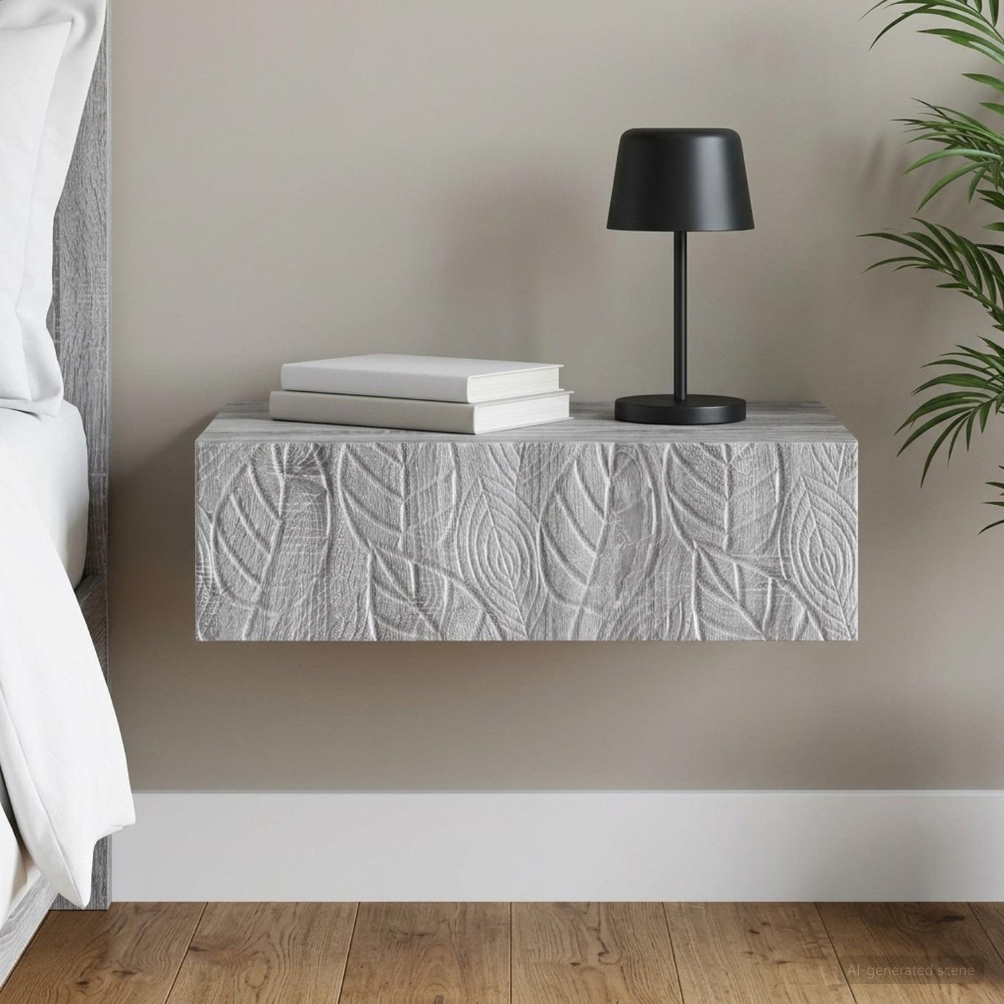 vidaXL Wall-Mounted Side Table 59 x 34.5 x 17 cm Engineered Wood