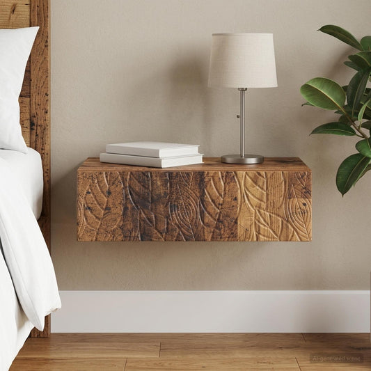 vidaXL Wall-Mounted Side Table Old Wood 59 x 34.5 x 17 cm