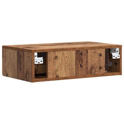 vidaXL Wall-Mounted Side Table Old Wood 59 x 34.5 x 17 cm