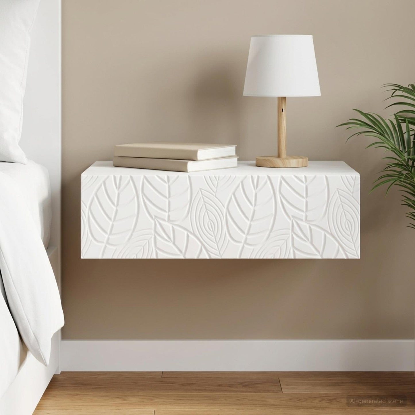 vidaXL Wall-Mounted Side Table White 87.5 x 34.5 x 17 cm
